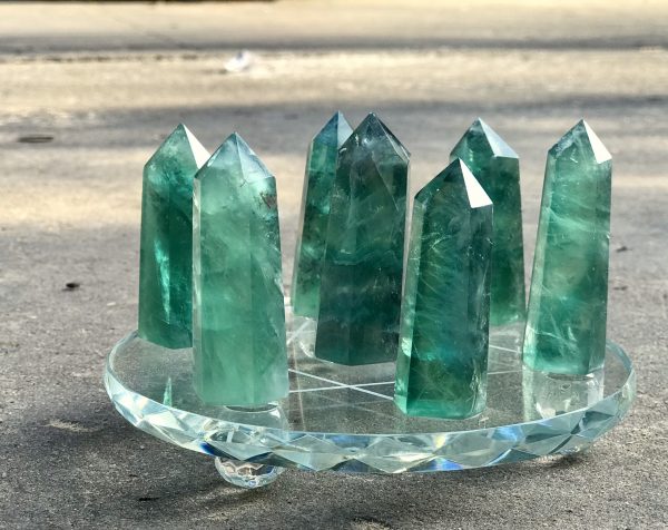 ĐĨA THẤT TINH PHONG THỦY TRỤ ĐÁ FLUORITE