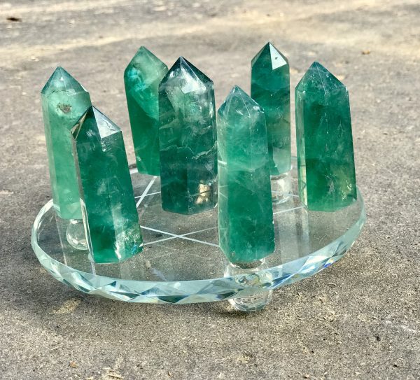 ĐĨA THẤT TINH PHONG THỦY TRỤ ĐÁ FLUORITE