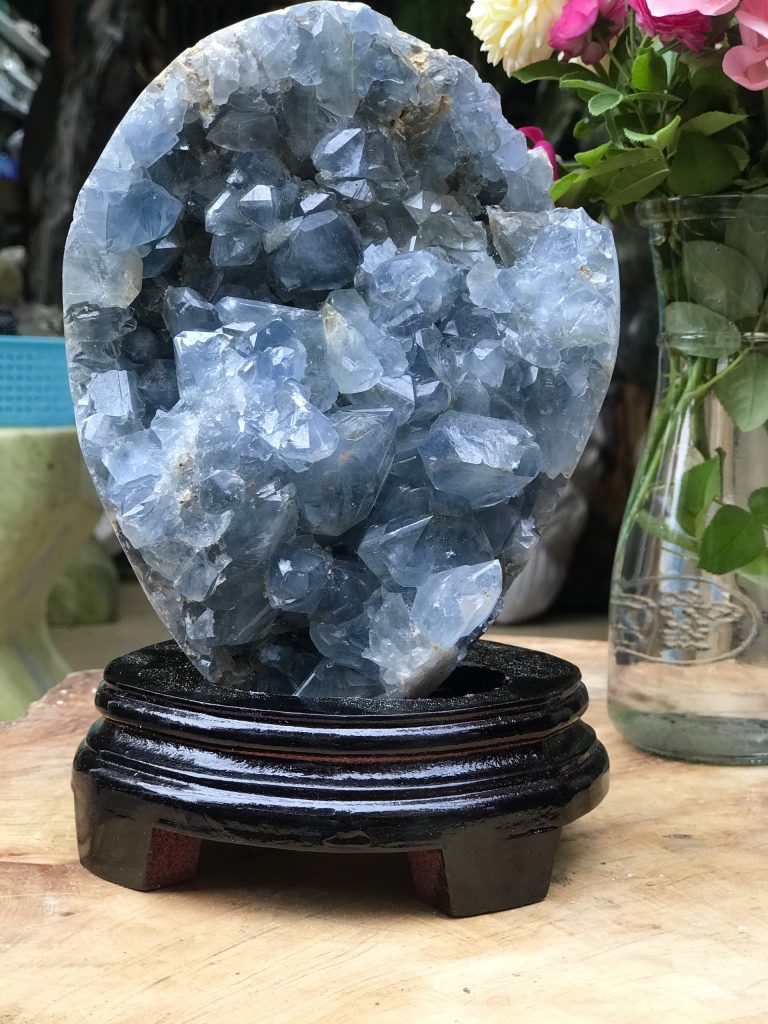 Miếng đá Celestine - Celestite Crystal Cluster KT 22X14cm , 3.248kg (CLT02)