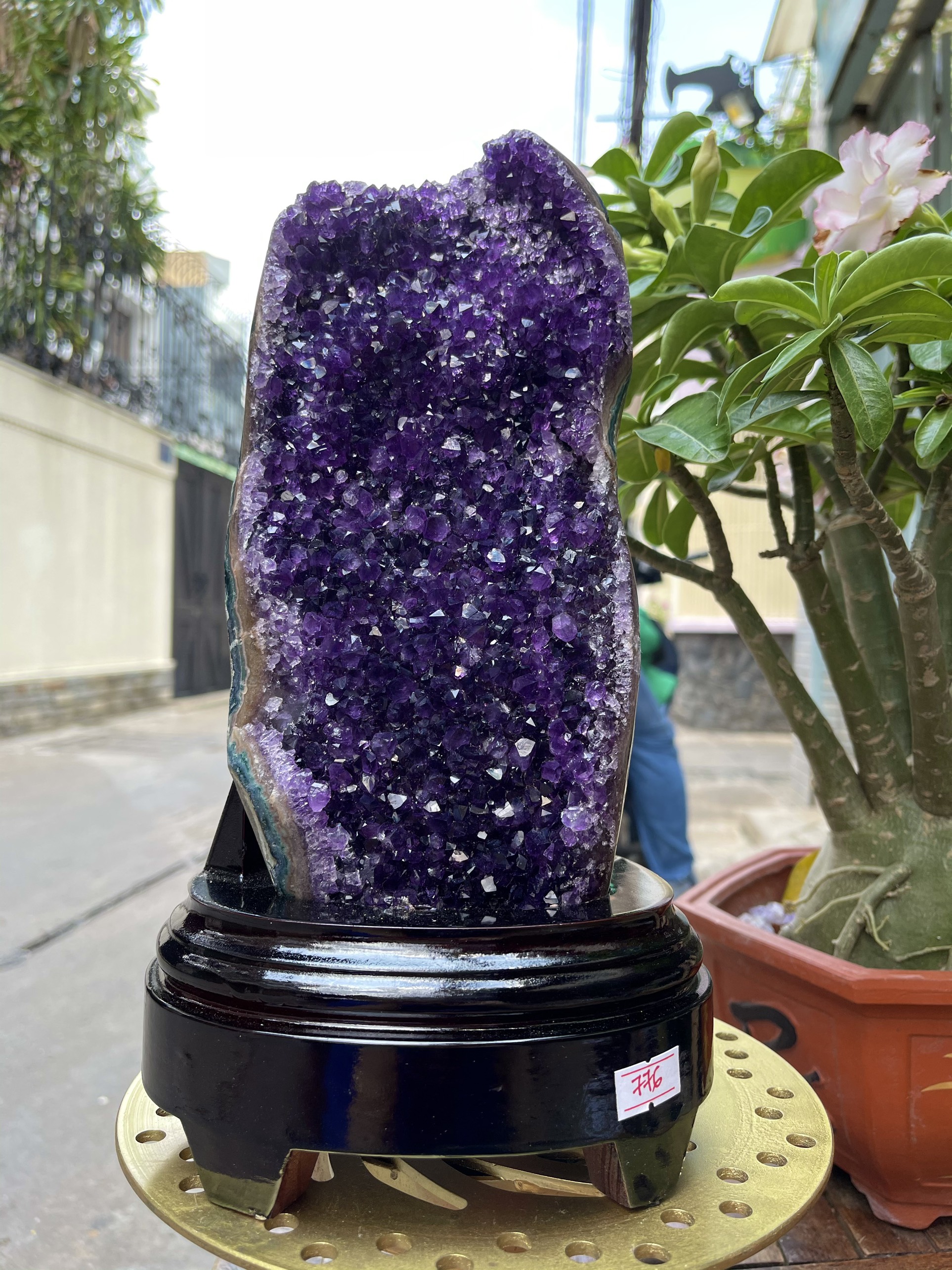 Bông thạch anh tím đậm - AMETHYST GEODE KT 31x13 CM (MS: TIM776)