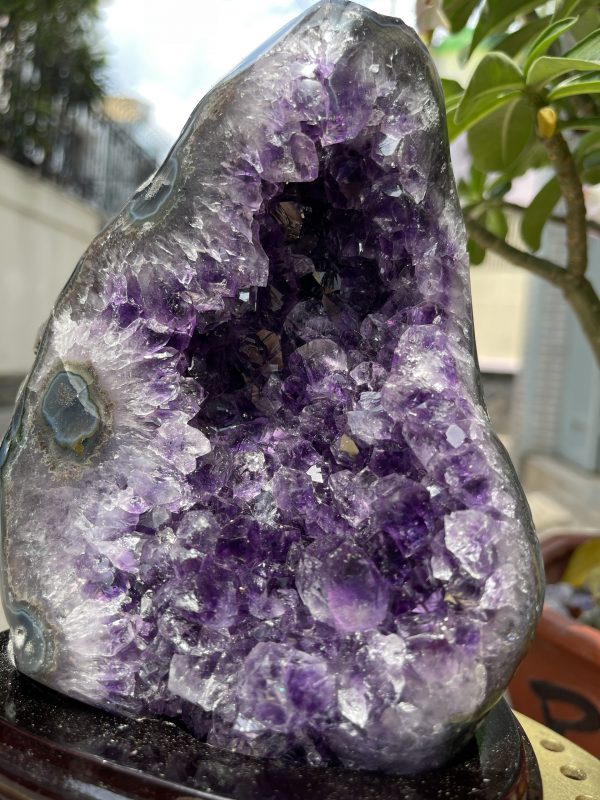 Bông thạch anh tím đậm - AMETHYST GEODE KT 21x14 CM (MS: TIM780)