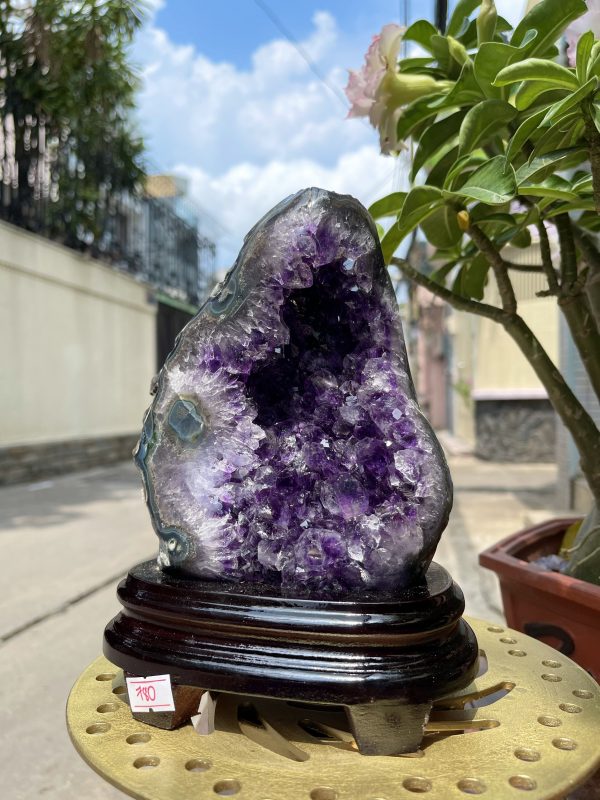 Bông thạch anh tím đậm - AMETHYST GEODE KT 21x14 CM (MS: TIM780)