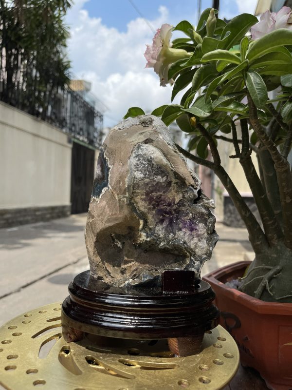 Bông thạch anh tím đậm - AMETHYST GEODE KT 21x14 CM (MS: TIM780)