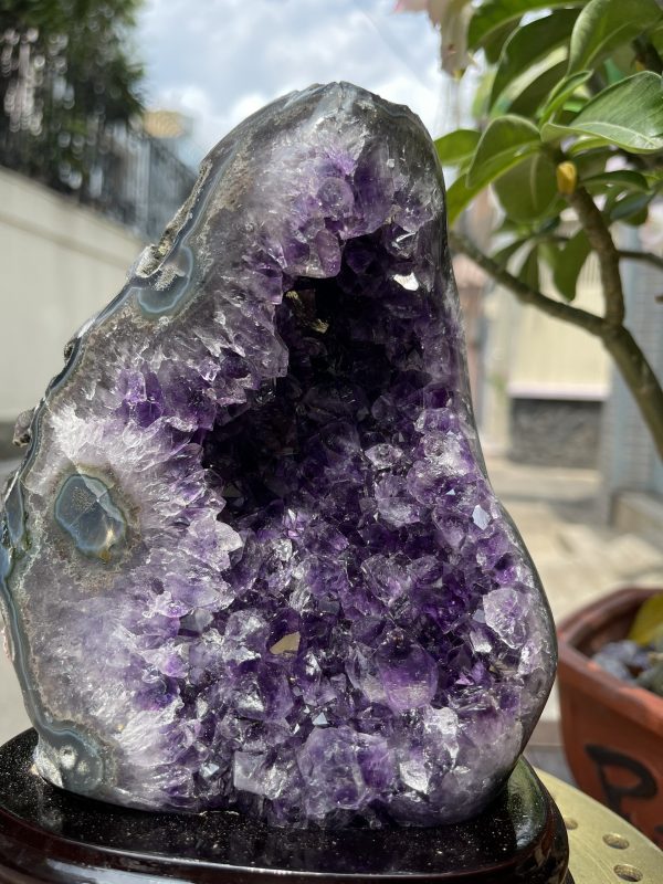 Bông thạch anh tím đậm - AMETHYST GEODE KT 21x14 CM (MS: TIM780)