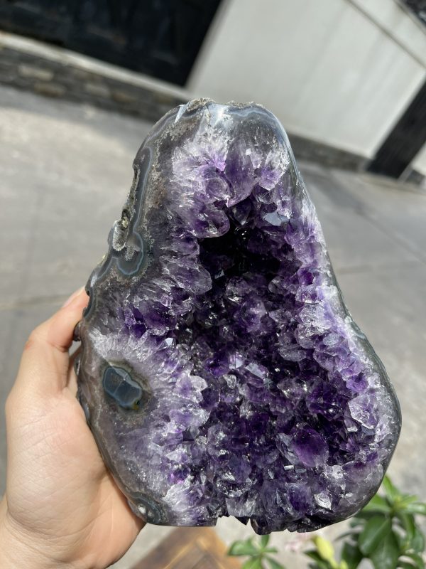 Bông thạch anh tím đậm - AMETHYST GEODE KT 21x14 CM (MS: TIM780)