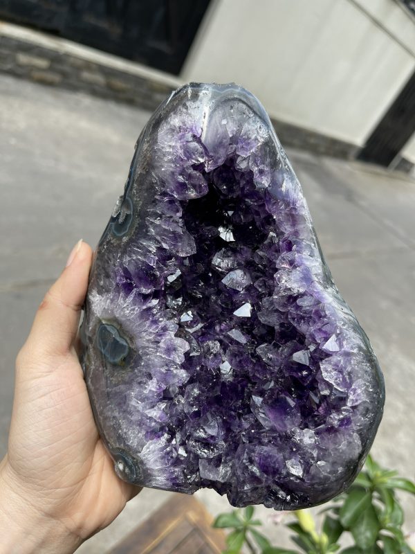 Bông thạch anh tím đậm - AMETHYST GEODE KT 21x14 CM (MS: TIM780)