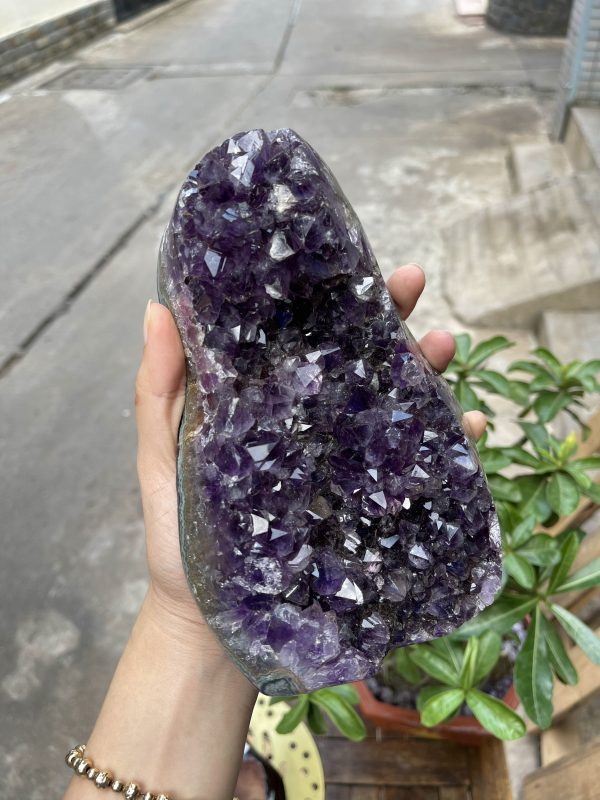 Bông thạch anh tím đậm - AMETHYST GEODE KT 22x12 CM (MS: TIM781)