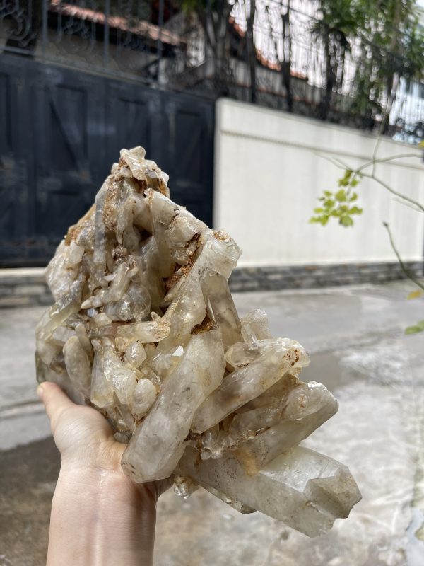 CỤM TINH THỂ THẠCH ANH KHÓI VÀNG - Smoky citrine quartz