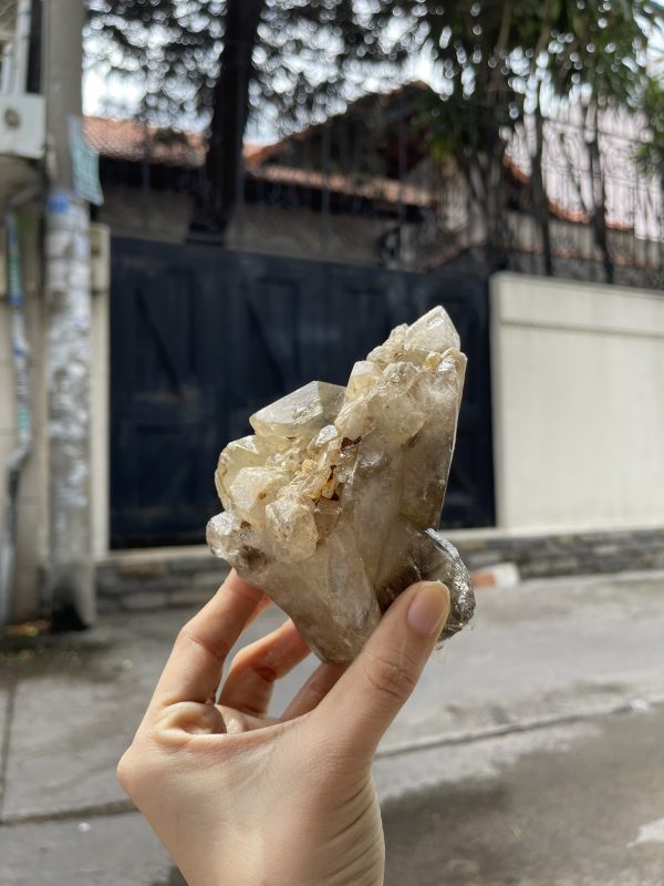 CỤM TINH THỂ THẠCH ANH KHÓI VÀNG - Smoky citrine quartz