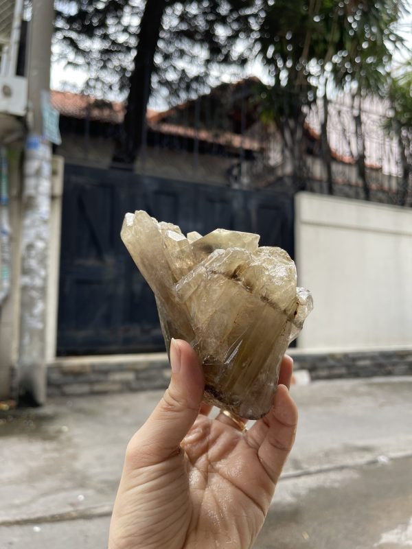 CỤM TINH THỂ THẠCH ANH KHÓI VÀNG - Smoky citrine quartz