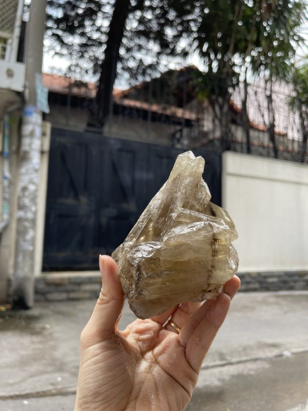 CỤM TINH THỂ THẠCH ANH KHÓI VÀNG - Smoky citrine quartz