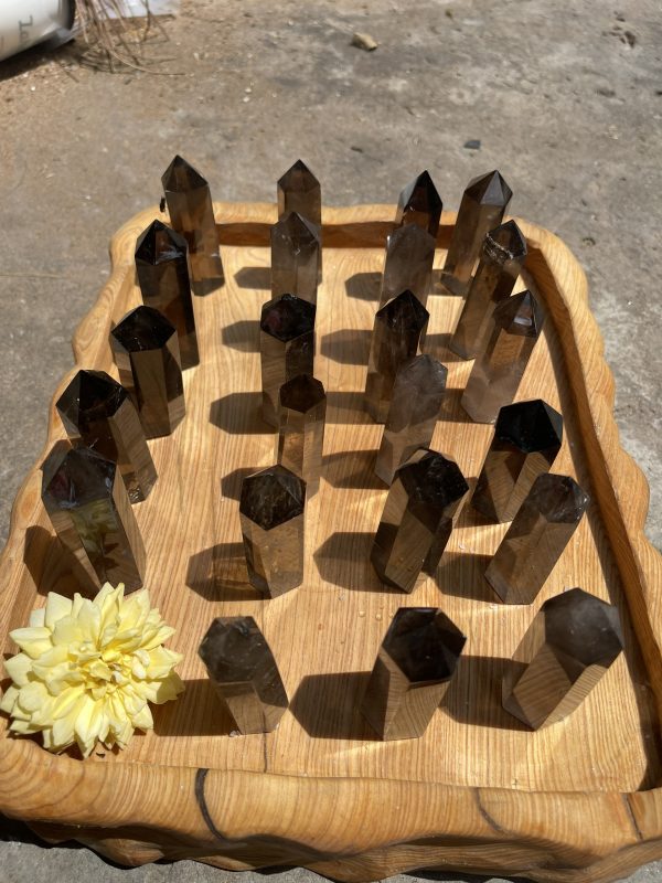 Trụ thạch anh khói - smoky quartz point - Trụ đá thanh tẩy, tarot, sưu tầm