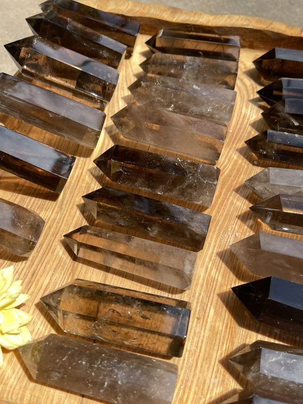 Trụ thạch anh khói - smoky quartz point - Trụ đá thanh tẩy, tarot, sưu tầm