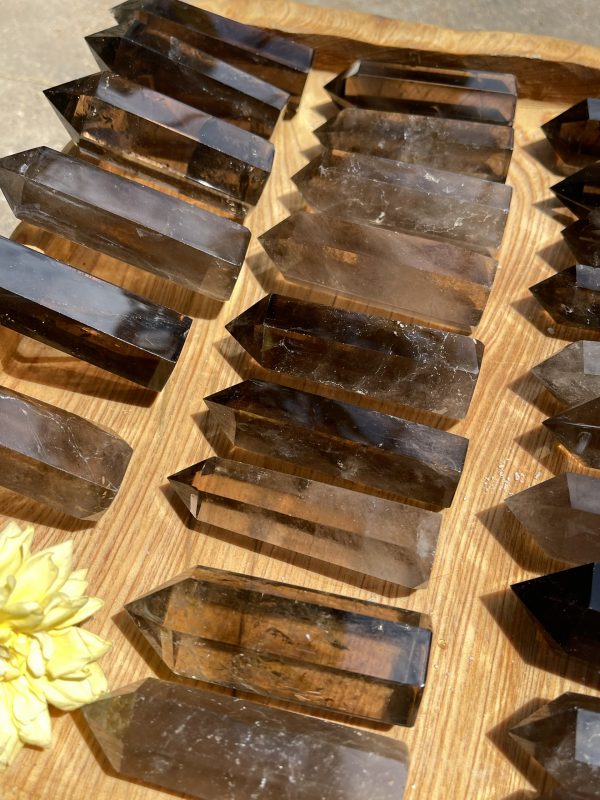 Trụ thạch anh khói - smoky quartz point - Trụ đá thanh tẩy, tarot, sưu tầm