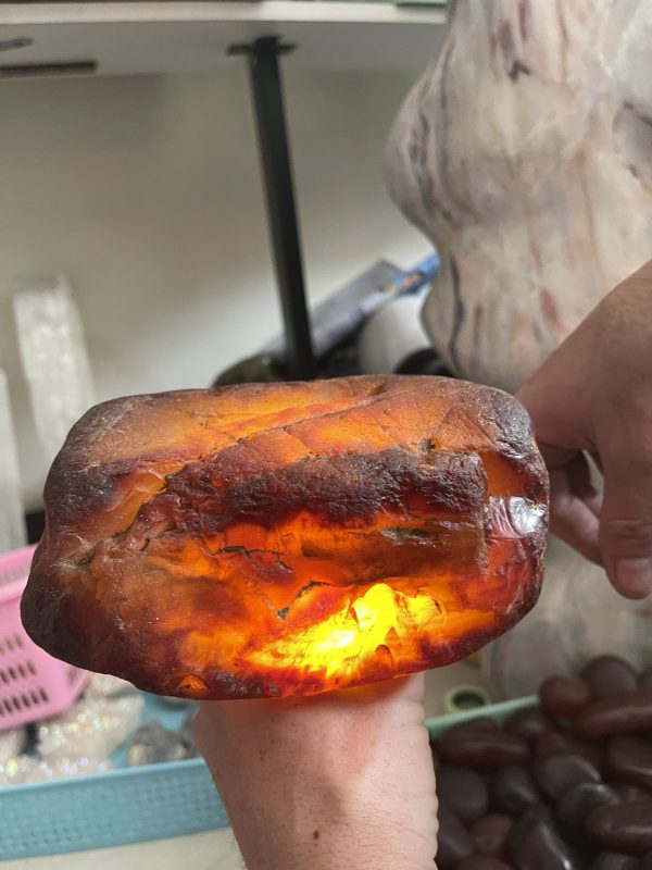 Đá Mã Não cuội thông đèn tốt - Mã Não Đỏ - Red Agate (NC06)