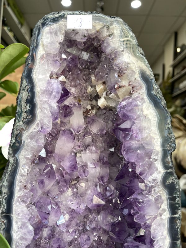 HỐC THẠCH ANH TÍM – AMETHYST GEODE – KT : 40X18 CM, KL:13.9KG (T91)