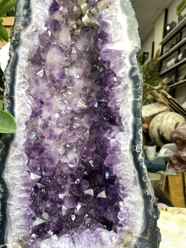 HỐC THẠCH ANH TÍM – AMETHYST GEODE – KT : 40X18 CM, KL:13.9KG (T91)