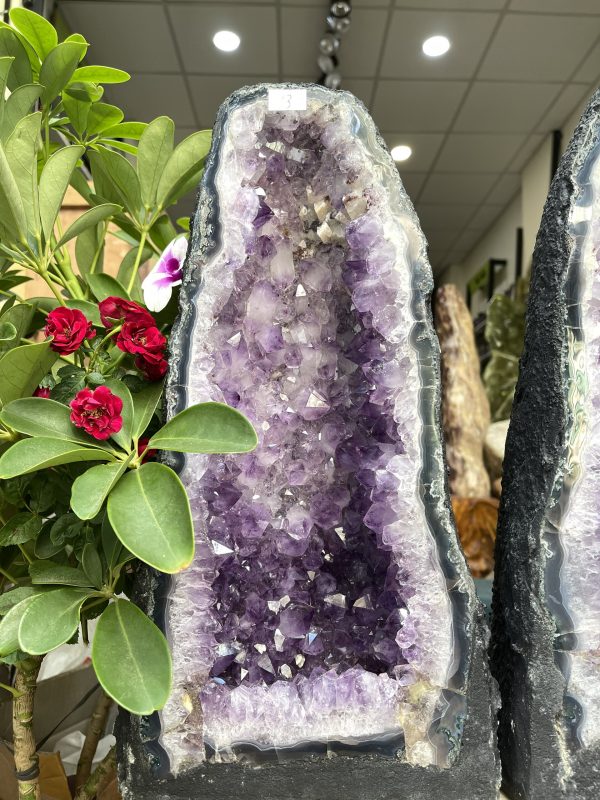 HỐC THẠCH ANH TÍM – AMETHYST GEODE – KT : 40X18 CM, KL:13.9KG (T91)