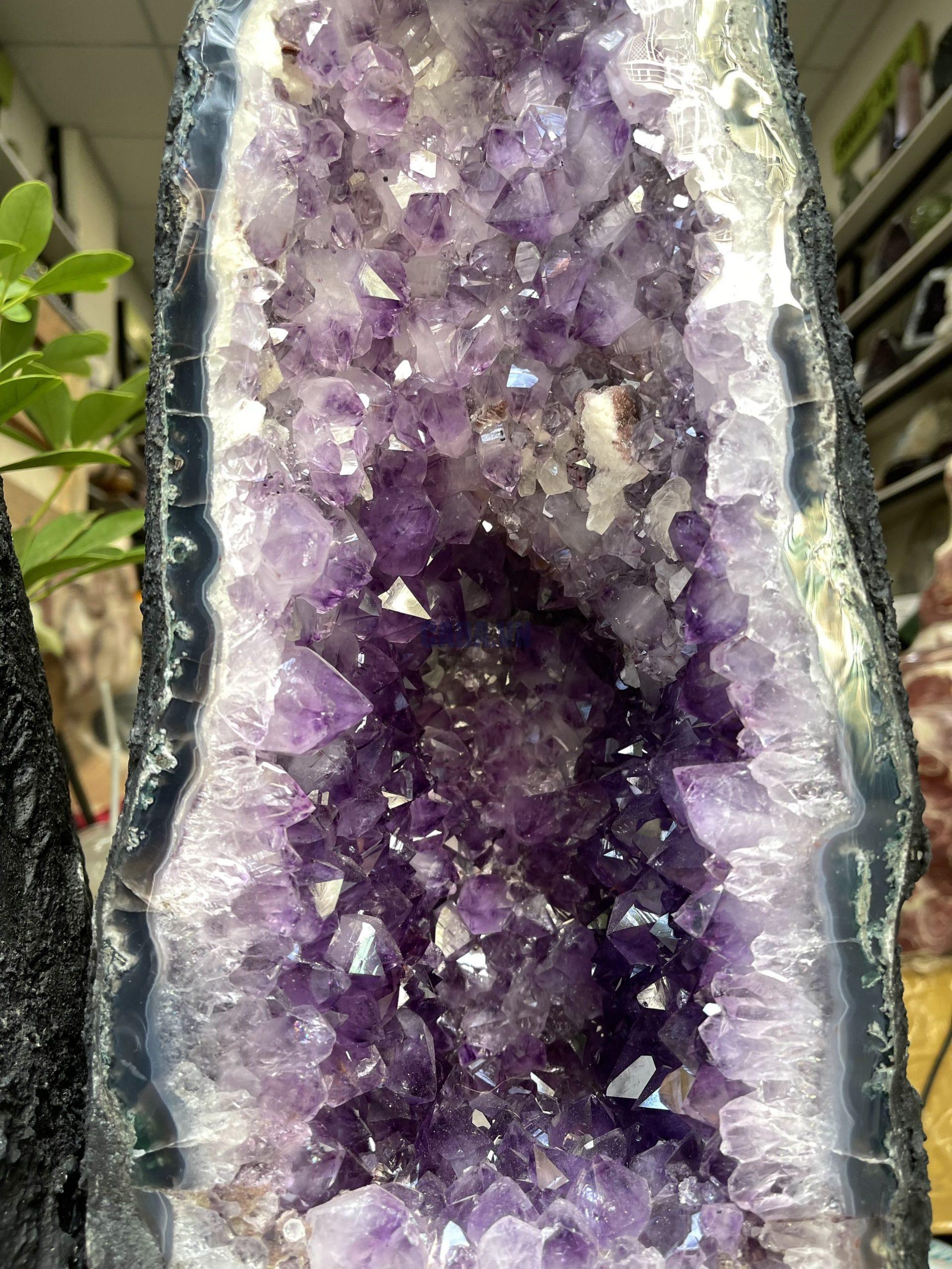 HỐC THẠCH ANH TÍM – AMETHYST GEODE – KT : 42X17 CM, KL:17.7KG (T92)