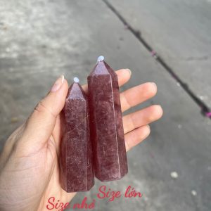 Trụ thach anh dâu tây - Strawberry Quartz point