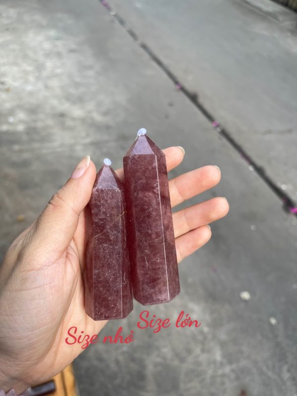 Trụ thach anh dâu tây - Strawberry Quartz point