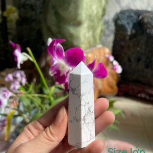 Howlite Point - Trụ đá Bạch Tùng (6-7.5cm)