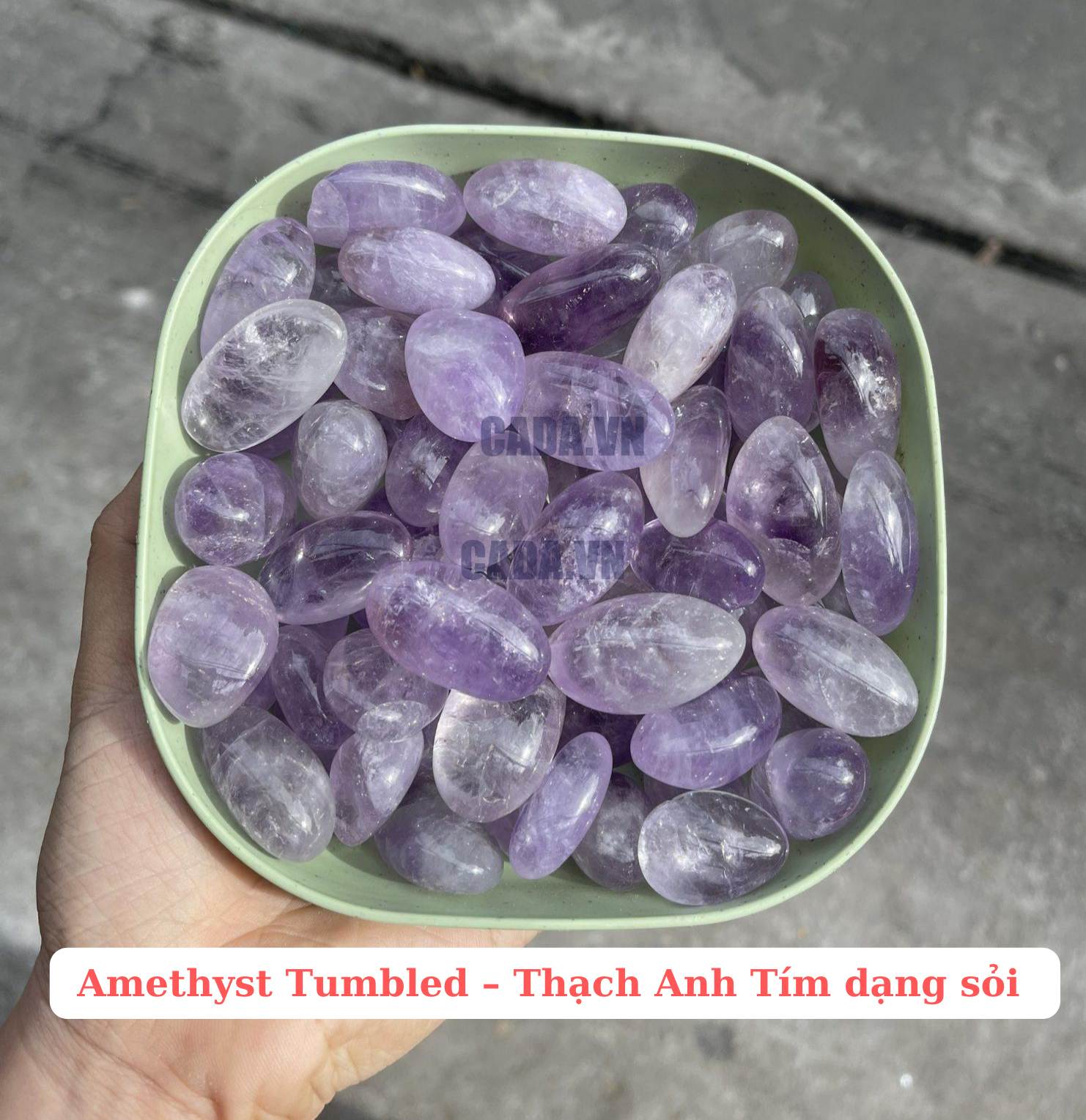 Amethyst Tumbled - Thạch Anh Tím trong dạng sỏi | Đá thanh tẩy, sưu tầm