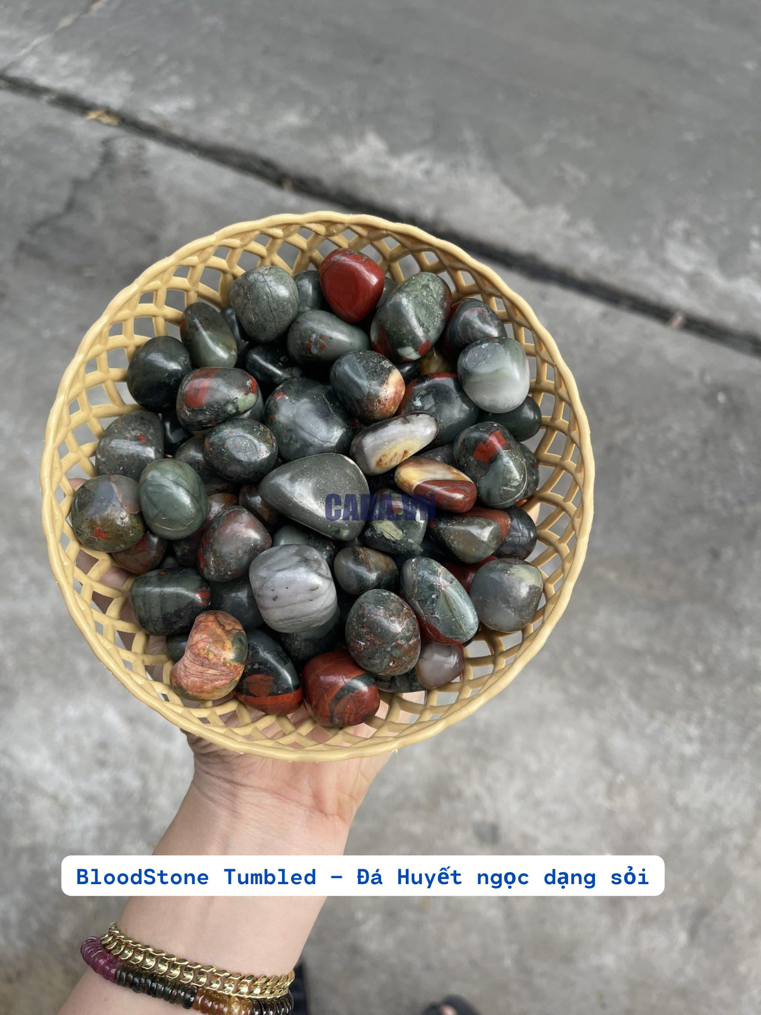 Blood Stone Tumbled - Đá Huyết ngọc dạng sỏi | Đá thanh tẩy, sưu tầm