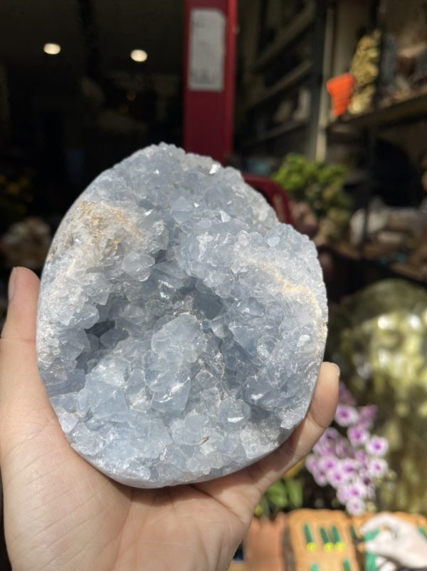 ĐÁ TINH THỂ CELESTINE, KL: 1.78 KG, KT: 13×9.5 CM (CLT12)