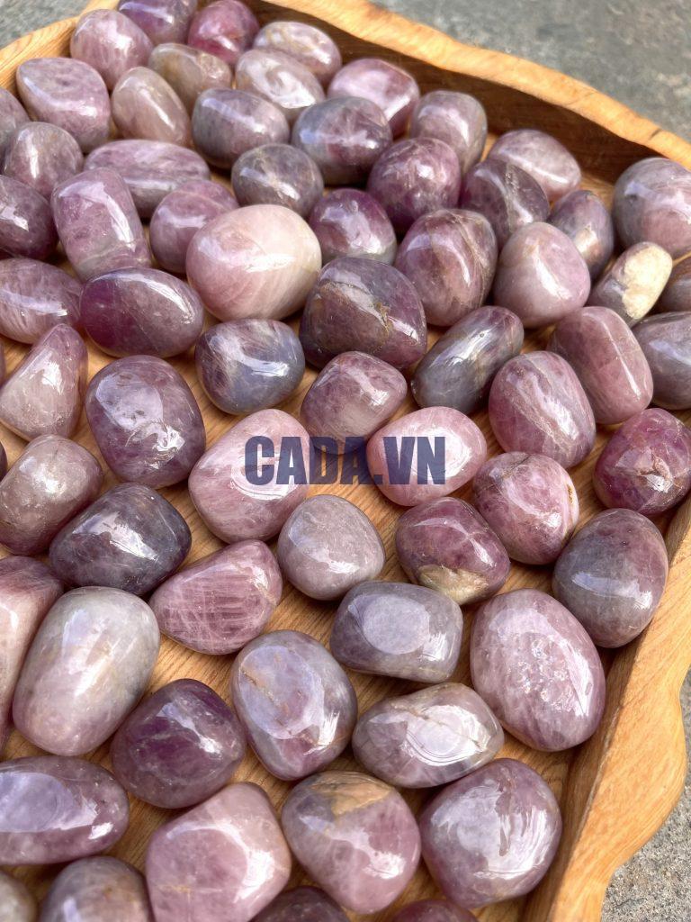 Pink Amethyst Tumbled - Thạch Anh Tím Hồng dạng sỏi | Đá thanh tẩy, sưu tầm