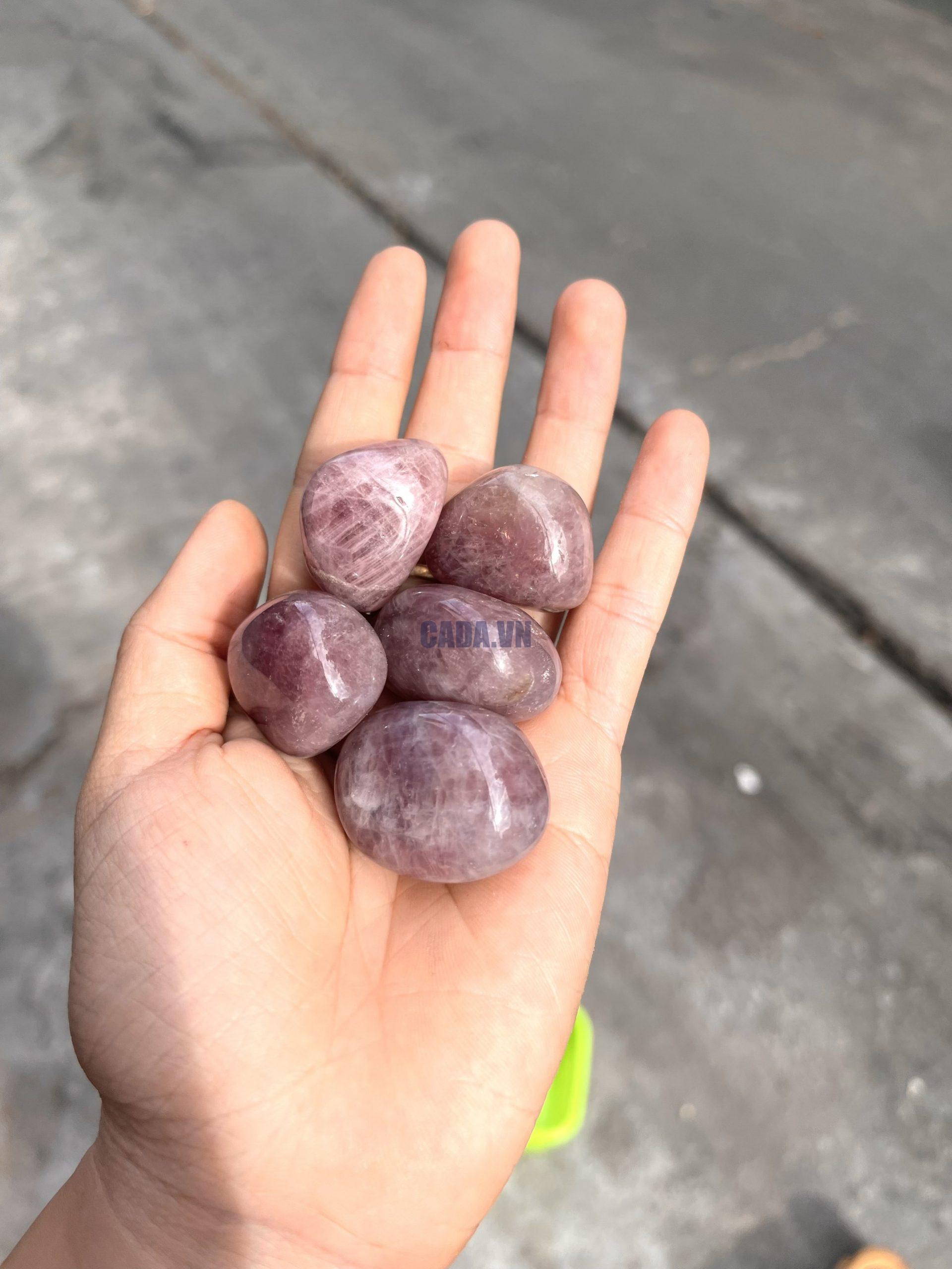 Pink Amethyst Tumbled - Thạch Anh Tím Hồng