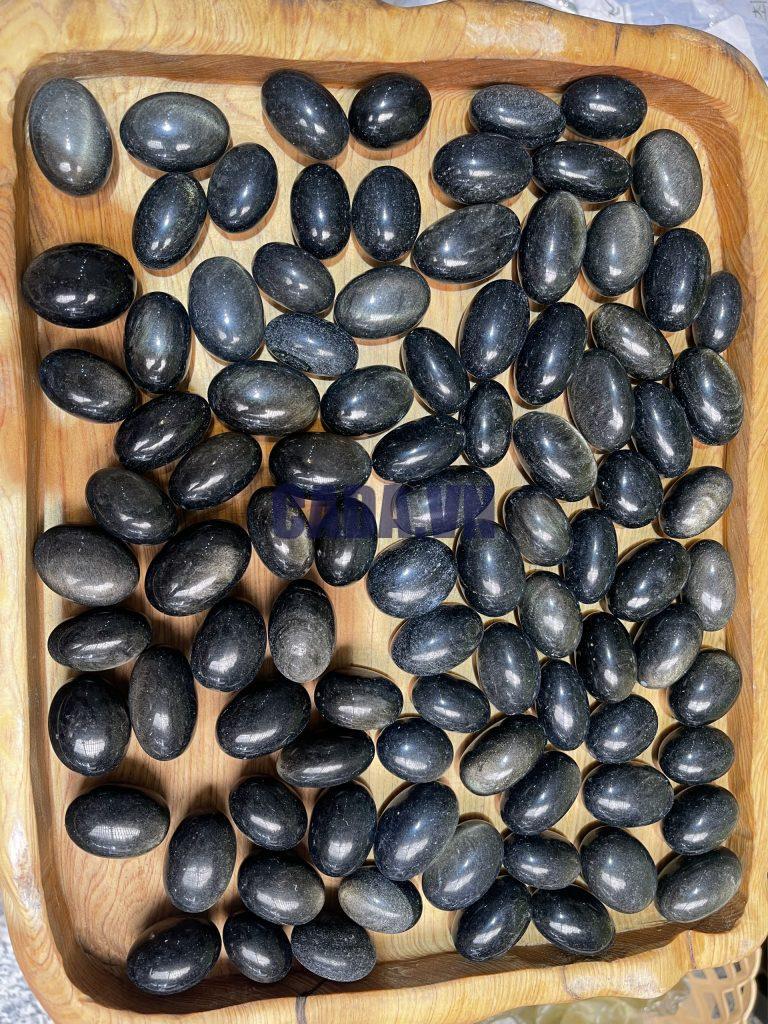 Gold Sheen Obsidian Tumbled - Đá Obsidian ánh vàng dạng sỏi