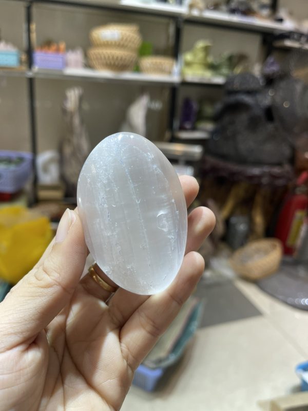 Selenite Palm - Đá Selenite dạng viên