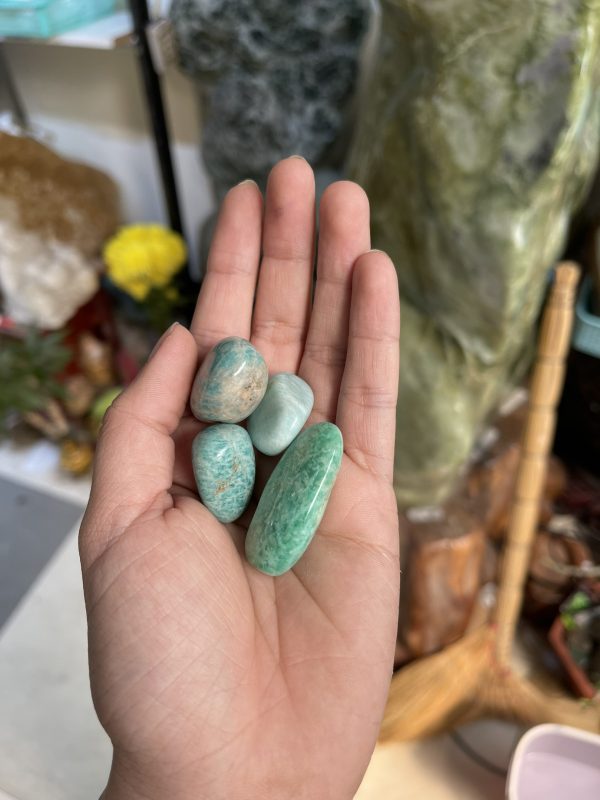 Amazonite Tumbled - Đá thiên hà dạng sỏi