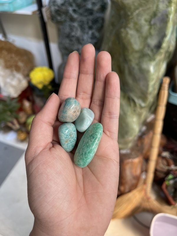 Amazonite Tumbled - Đá thiên hà dạng sỏi