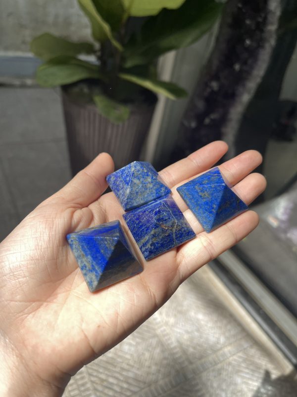 Kim tự tháp Lapis mini - Lapis Pyramid (đá Thiên Thanh) - size 3 cm