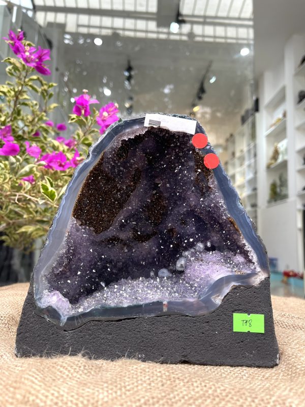 Hốc Thạch Anh Tím - Amethyst Geode (T98), KT: 18.5x18CM, KL: 3.45KG