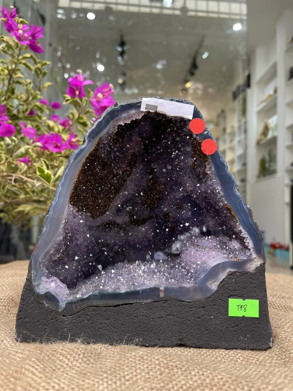 Hốc Thạch Anh Tím - Amethyst Geode (T98), KT: 18.5x18CM, KL: 3.45KG