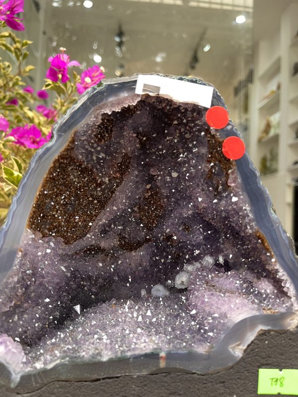 Hốc Thạch Anh Tím - Amethyst Geode (T98), KT: 18.5x18CM, KL: 3.45KG