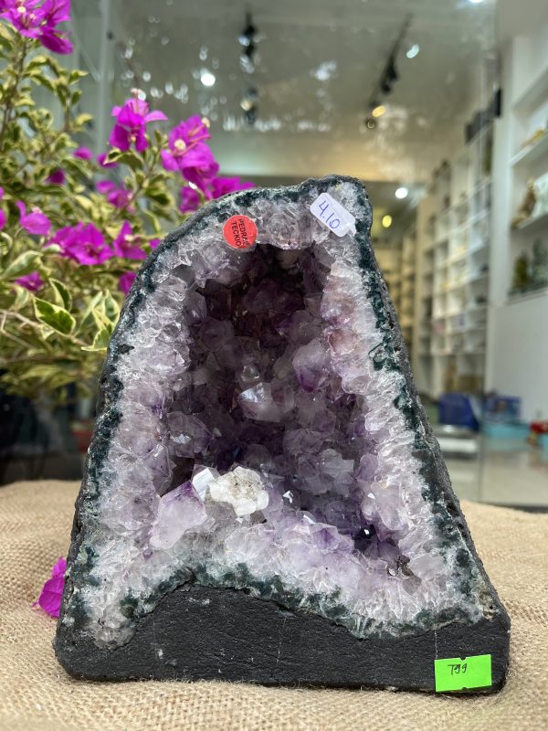 Hốc Thạch Anh Tím - Amethyst Geode (T99), KT: 18.5x16.5CM, KL: 4.1KG