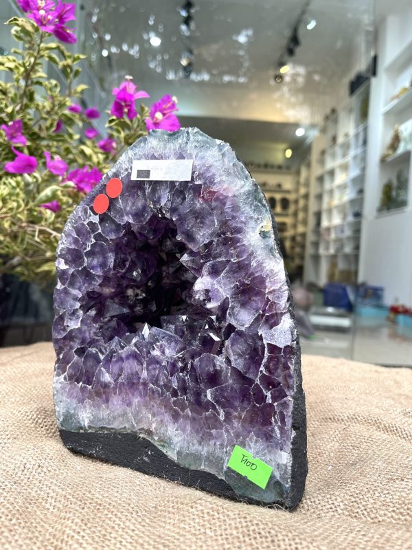 Hốc Thạch Anh Tím - Amethyst Geode (T100), KT: 19.5x16CM, KL: 3.45KG