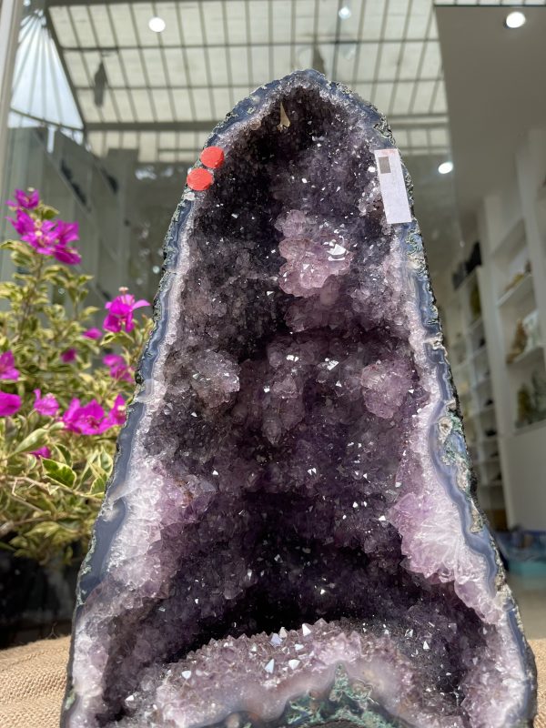 Hốc Thạch Anh Tím - Amethyst Geode (T114), KT: 34x18CM, KL: 9.5KG