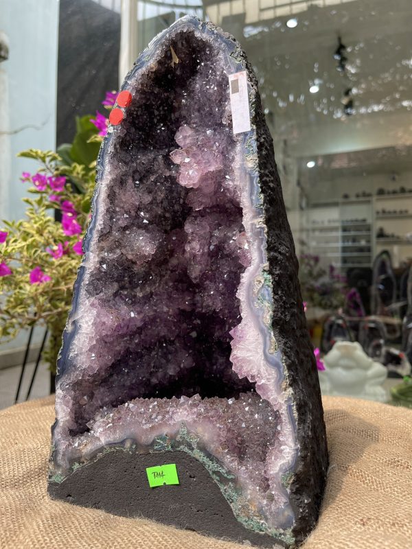 Hốc Thạch Anh Tím - Amethyst Geode (T114), KT: 34x18CM, KL: 9.5KG