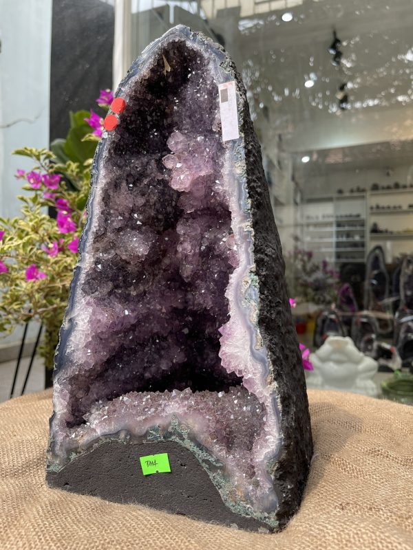 Hốc Thạch Anh Tím - Amethyst Geode (T114), KT: 34x18CM, KL: 9.5KG