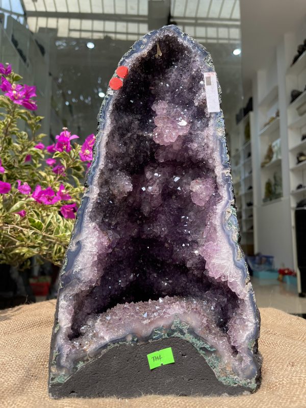 Hốc Thạch Anh Tím - Amethyst Geode (T114), KT: 34x18CM, KL: 9.5KG