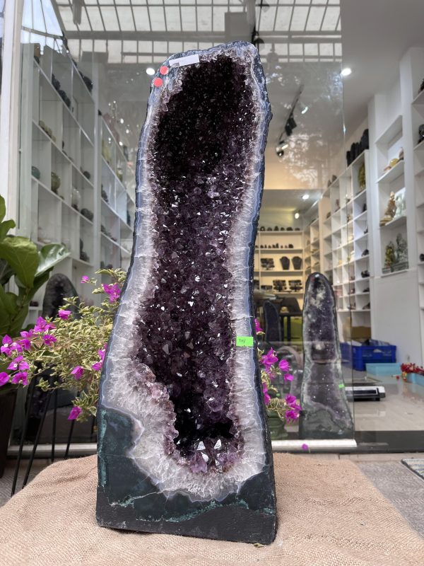 Hốc Thạch Anh Tím - Amethyst Geode (T118), KT: 64x22CM, KL: 24.9KG