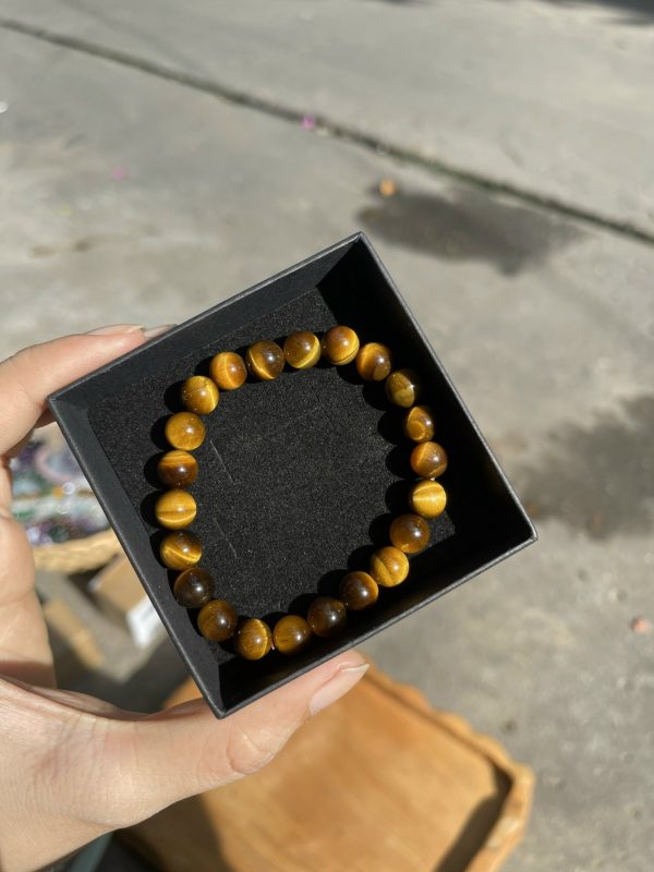 Vòng tay phong thủy đá Mắt Hổ Vàng - Golden Tiger Eye - size 8-10mm - Vòng Đơn