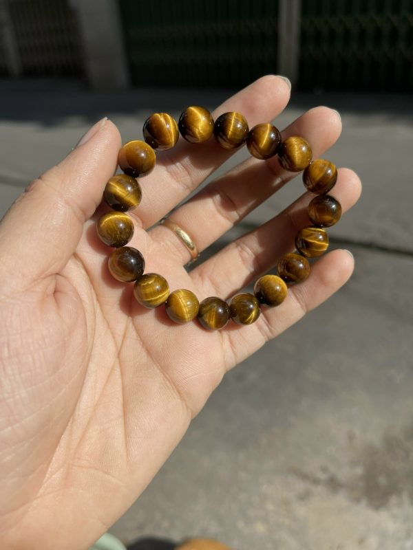 Vòng tay phong thủy đá Mắt Hổ Vàng - Golden Tiger Eye - size 8-10mm - Vòng Đơn