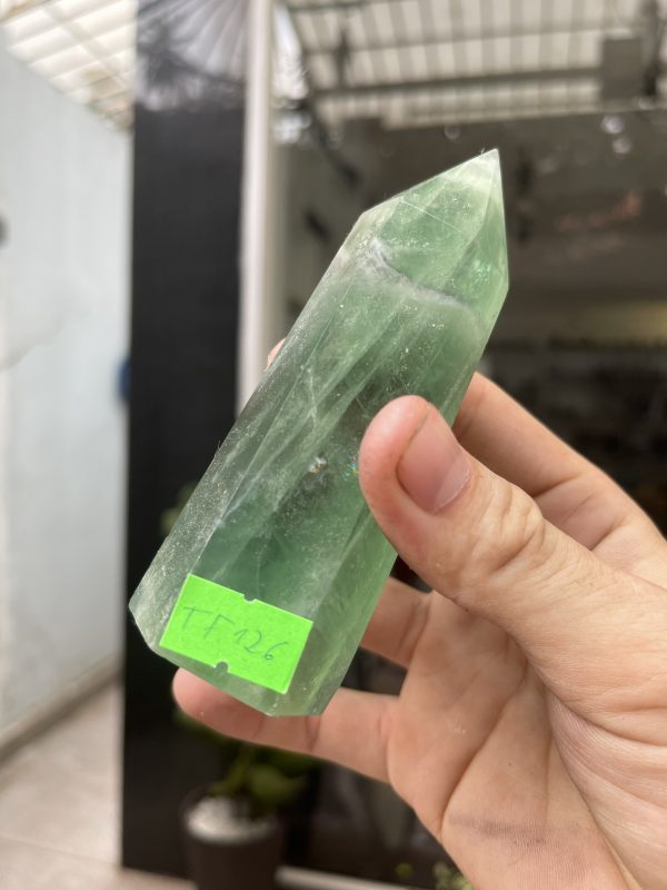 Trụ Fluorite Xanh - Green Fluorite Point, KT: 11X4CM, KL: 0.266KG (TF126)