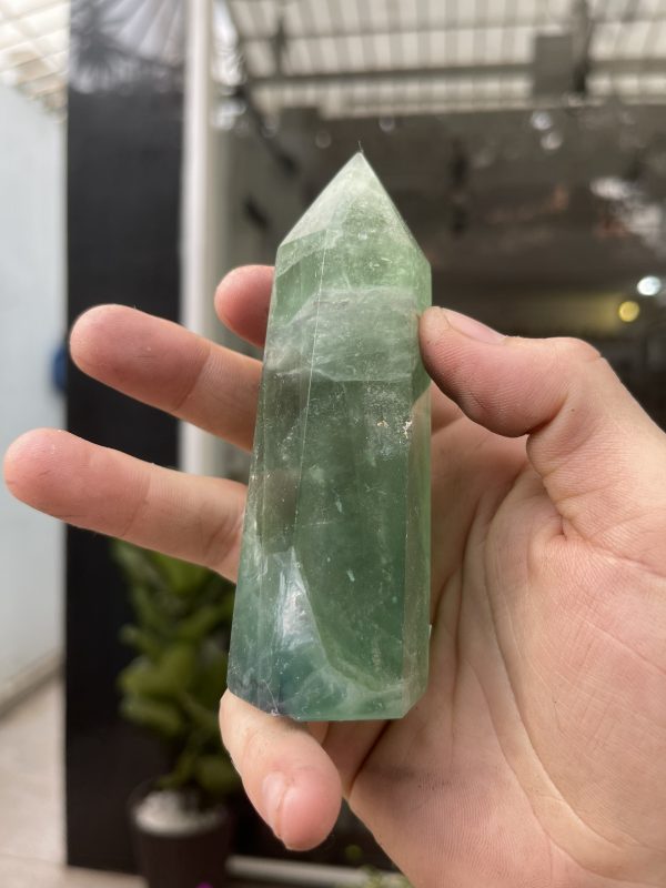 Trụ Fluorite Xanh - Green Fluorite Point, KT: 11X4CM, KL: 0.266KG (TF126)